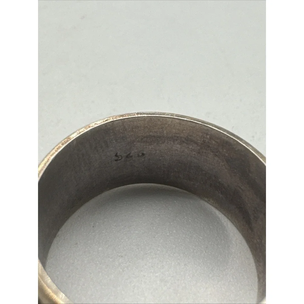 Vintage Sterling Silver Copper Rope Style Spinner Band Ring Size 6.5 Weighs 4.9g